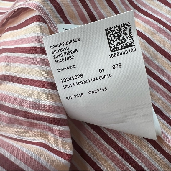 BOSS Datecara White Pink Striped Sleeveless V-Neck Midi Dress Sundress Sz 4 NWT - Picture 15 of 16